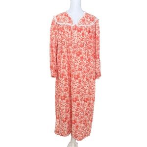Vintage Anthony Richards Nightgown Floral Housecoat Robe Muumuu Petite M Medium